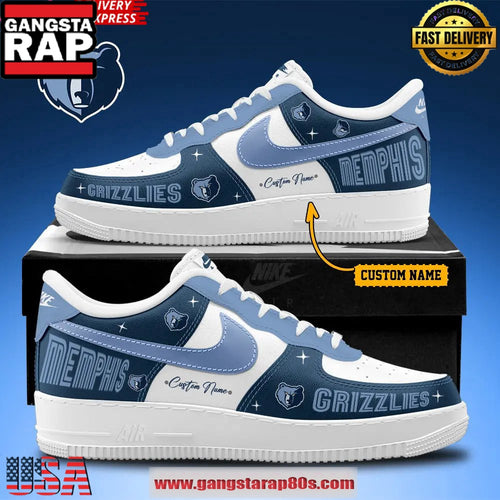 Memphis Grizzlies New Version 2025 Air Force 1 Running Sneakers Shoes