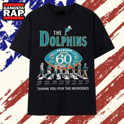 Miami Dolphins 60th Anniversary 1966 2026 Abbey Road Signatures T Shirt , Vintage Trending Shirt