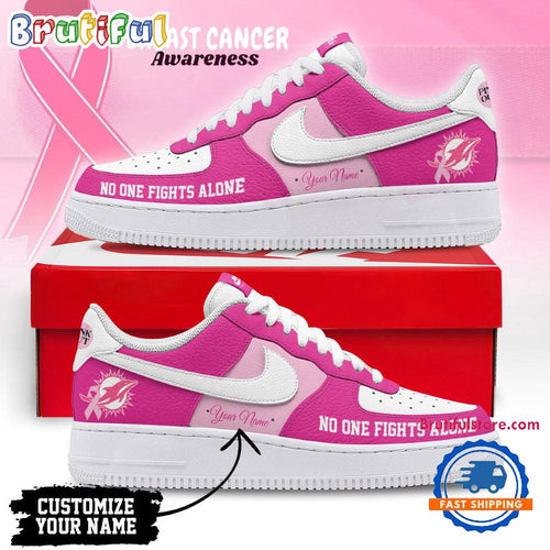 Miami Dolphins Breast Cancer Awareness October Air Force 1 Shoes Sneaker