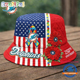 Miami Dolphins NFL Autism America 250th Anniversary Bucket Hat
