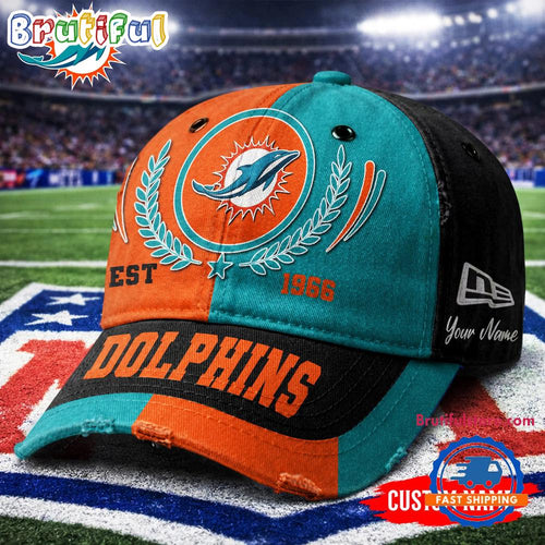Miami Dolphins NFL Split Color New Era Classic Cap