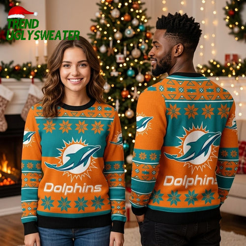 Miami Dolphins Winter Design Ugly Christmas Sweater