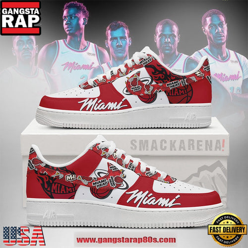 Miami Heat NBA New 2026 Version Air Force 1 Sneakers Football Fan Shoes