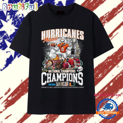Miami Hurricanes 2026 NCAA National Champions Mascot Vintage T Shirt