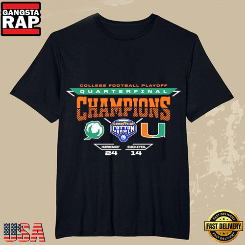 Miami Hurricanes Defeat Ohio State Buckeyes 2026 Cotton Bowl Champions T Shirt