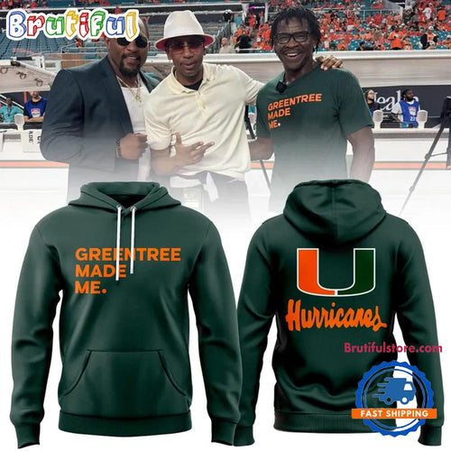 Miami Hurricanes Football Greentree Made Me Dark Green Hoodie