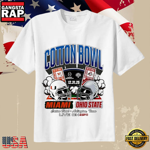 Miami Hurricanes vs Ohio State Buckeyes 2025 Cotton Bowl T Shirt