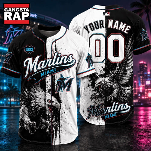 Miami Marlins 2026 MLB Eagle America Personalized Baseball Jersey