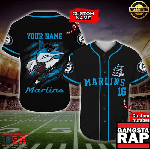 Miami Marlins Baseball Jersey MLB Custom Name Number - MLB Fan Gifts