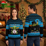 Miami Marlins Grogu Holding Baseball Ugly Christmas Sweater