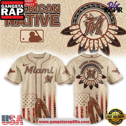 Miami Marlins Native American Heritage Honor 2025 Edition Baseball Jersey Shirt