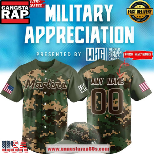 Miami Marlins x 2025 Military Appreciation Night Custom Baseball Jersey Shirt