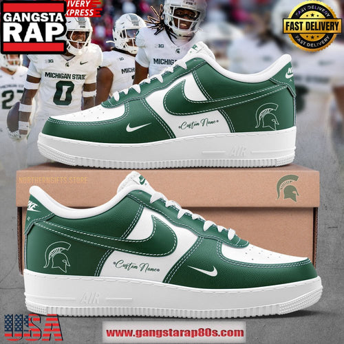 Michigan State Spartans Custom Air Force 1 Running Sneakers