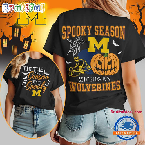 Michigan Wolverines 2025 NCAA Halloween Spooky Season Vintage T Shirt