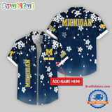 Michigan Wolverines Five-petaled Flower Pattern Hawaii Shirt