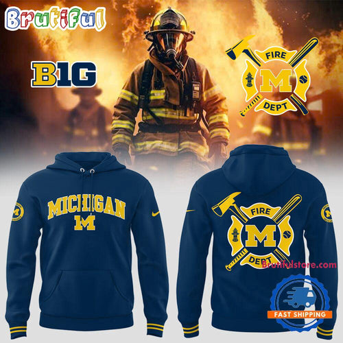 Michigan Wolverines x Firefighter Appreciation Night Hoodie T-Shirt
