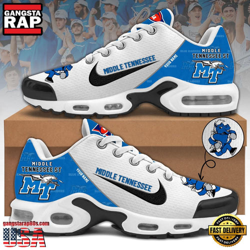 NCAA Custom Name Middle Tennessee St Football Mascot Symbol Air Max Plus Shoes Running Sneakers