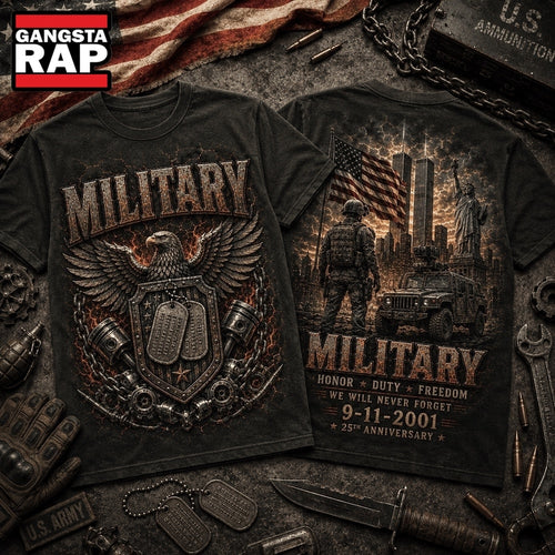 Military Honor & Freedom 911 25th Anniversary Memorial T Shirt