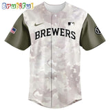 Milwaukee Brewers 2025 Armed Forces Day Baseball Jersey