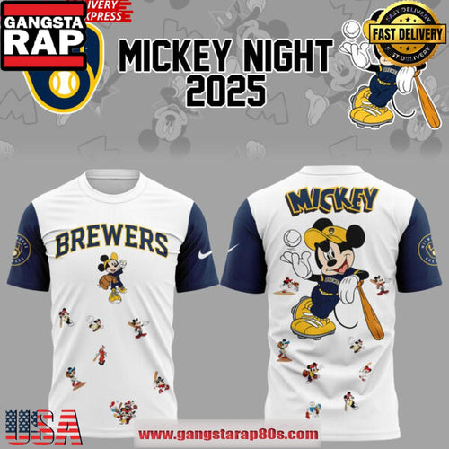 Milwaukee Brewers Mickey Mouse Night 2025 Unisex T Shirt