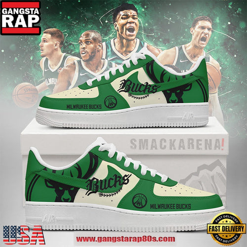 Milwaukee Bucks NBA New 2026 Version Air Force 1 Sneakers Shoes
