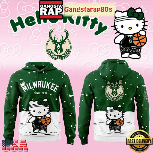 Milwaukee Bucks x Hello Kitty 2025 Christmas Limited Edition Hoodie