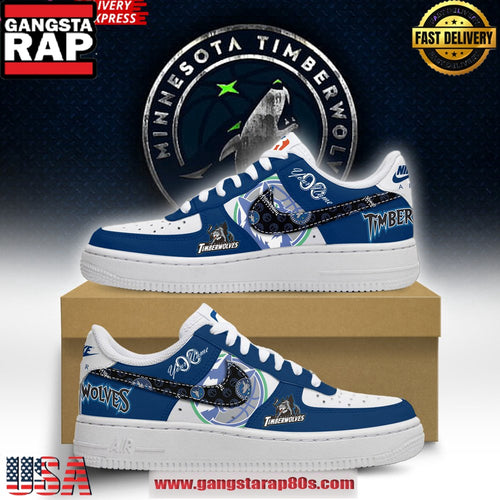 Minnesota Timberwolves Custom Premium Air Force 1 Running Sneakers Shoes