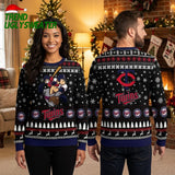 Minnesota Twins Baseball Players Snowflake Ugly Christmas Sweater