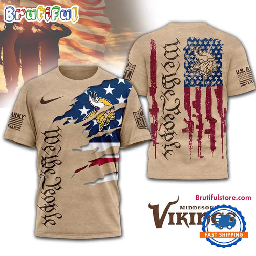 Minnesota Vikings 2026 NFL Veteran We The People 3D Shirt