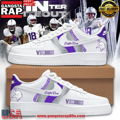 Minnesota Vikings Winter Whiteout Air Force 1 Shoes Running Sneakers