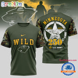 Minnesota Wild NHL 250 Years US Army Limited 3D Shirt