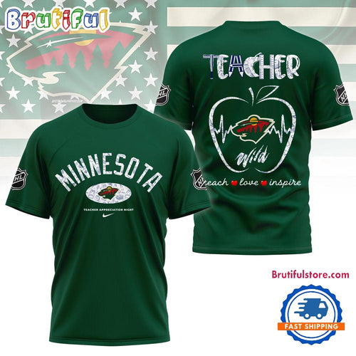 Minnesota Wild NHL Teacher Appreciation Day 3D T Shirt