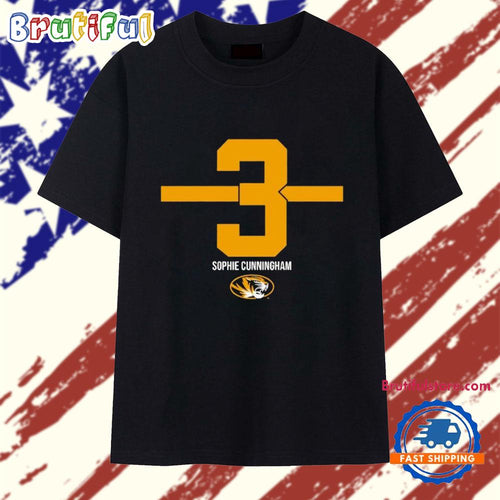 Missouri Tigers Basketball Sophie Cunningham #3 stripe T Shirt