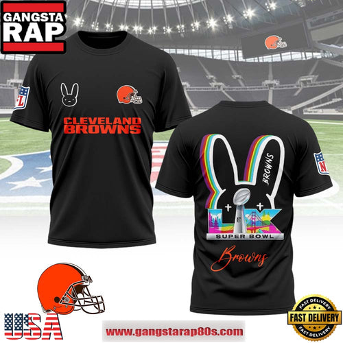 Cleveland Browns x Bad Bunny Super Bowl LX 2026 All Over Print Shirt