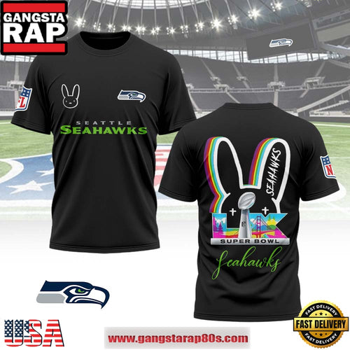 Seattle Seahawks x Bad Bunny Super Bowl LX 2026 All Over Print Shirt