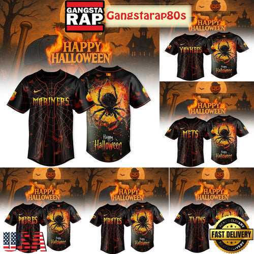 MLB All Team Celebration Halloween Spider 2025 Baseball Jersey Shirt