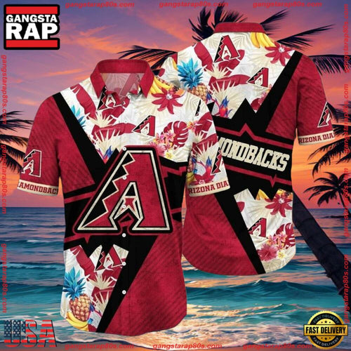MLB Arizona Diamondbacks Exotic Floral Explosion Hawaiian Shirts