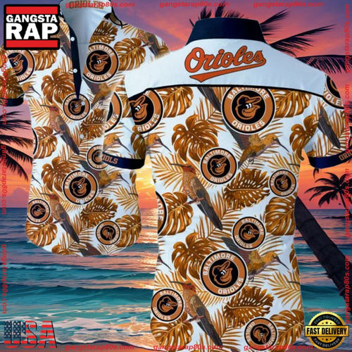 MLB Baltimore Orioles Aloha Hawaiian Shirt Summer Button Up