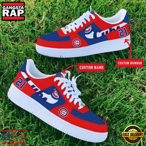 MLB Chicago Cubs Custom Name Number New Design Air Force 1 Shoes Sneaker