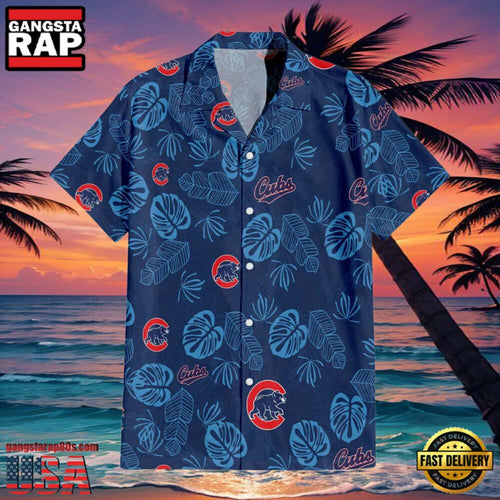 MLB Chicago Cubs Tropical Leaves Aloha Hawaiian Shirt