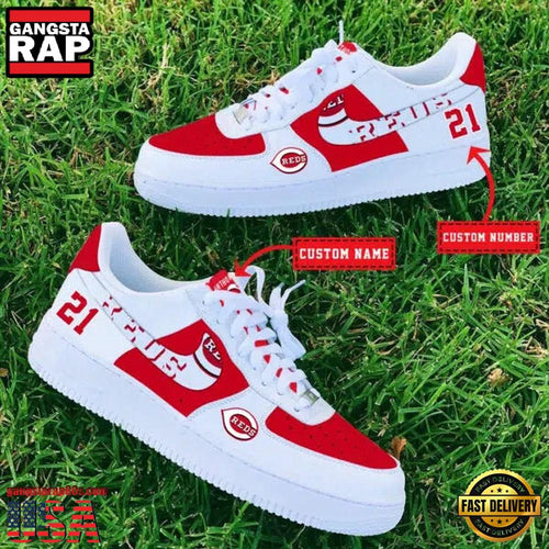 MLB Cincinnati Reds Custom Name Number New Design Air Force 1 Shoes Sneaker
