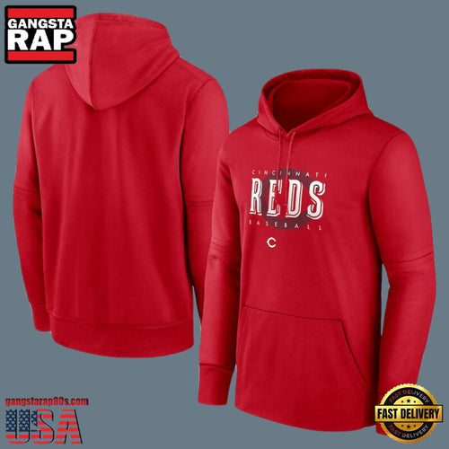 MLB Cincinnati Reds Pullover All Over Print Hoodie Red