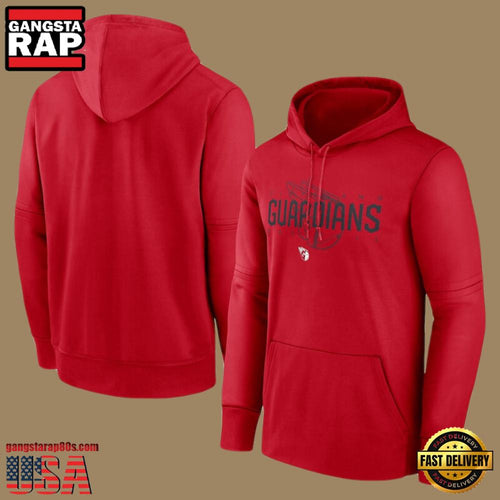 MLB Cleveland Guardians Pullover All Over Print Hoodie Shirt Red