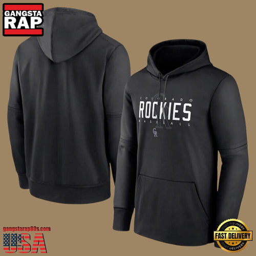 MLB Colorado Rockies Pullover All Over Print Hoodie Shirt Black