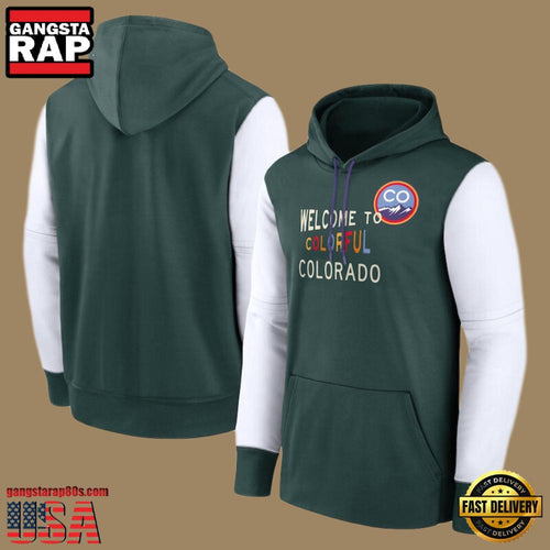 MLB Colorado Rockies Pullover All Over Print Hoodie Shirt Green