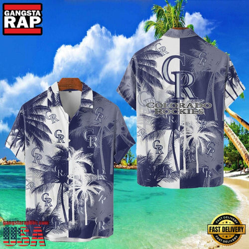 MLB Colorado Rockies Tropical Palm Trees Hot Summer Hawaiian Shirt