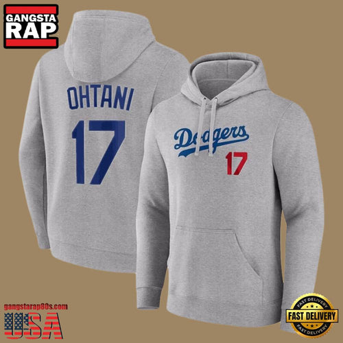 MLB Dodgers Ohtani Player Name And Number All Over Print Hoodie Shirt