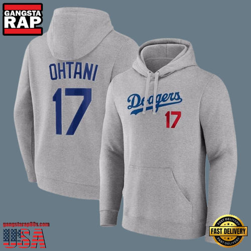 MLB Dodgers Ohtani Player Name And Number All Over Print Hoodie