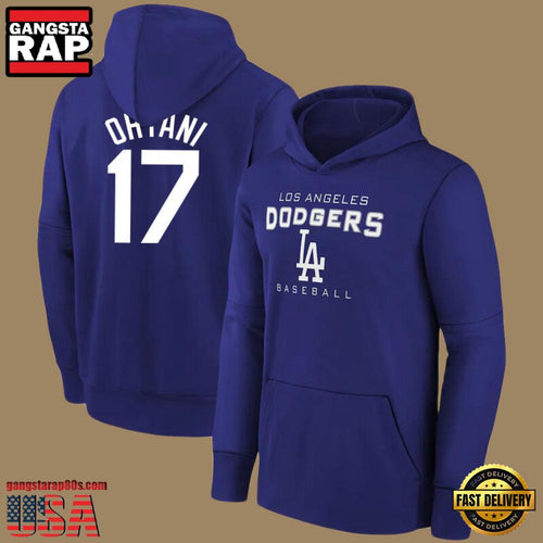MLB Dodgers Shohei Ohtani Hooded Sweatshirt Blue Hoodie T-Shirt