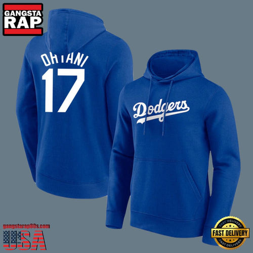 MLB Dodgers Shohei Ohtani Long Sleeve Pullover All Over Print Hoodie